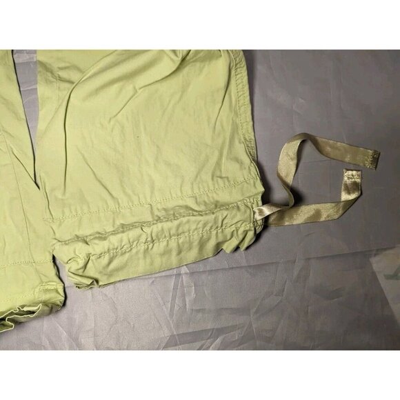 DKNY Women Size 7draw string cargo capris pants Lime Green Multi Pockets - Picture 10 of 16